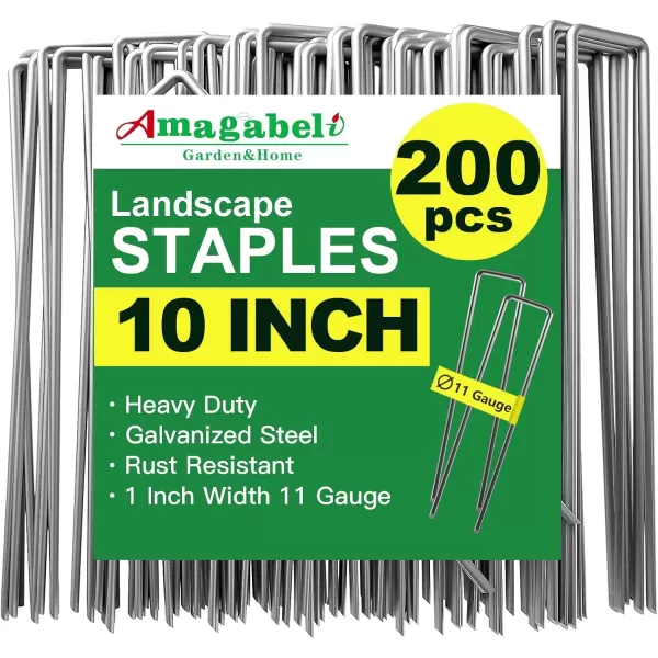 imageAMAGABELI GARDEN ampamp HOME 6 Inch 200 Pack Galvanized Landscape Staples 11 Gauge Garden Staples Landscaping Staples Heavy Duty UShaped Tent Stakes Pins Garden Stakes for Weed Barrier Fabric Tubing Lawn200