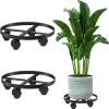 imageAMAGABELI GARDEN ampamp HOME 2 Pack 14quot Metal Plant Caddy Heavy Duty Plant Stand With Wheels Iron Potted Round Flower Pot on Rollers Dolly Holder Indoor Outdoor Planter Trolley Casters Rolling Tray Caddies