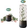 imageAMAGABELI GARDEN ampamp HOME 2 Pack Black Garden Trellis for Climbing Plants 47 x 16 Iron Plant Support Climbing Vines and Flowers Stands Vegetables Patio Metal Lattices Grid Panels for Ivy CucumbersBronze