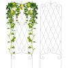 imageAMAGABELI GARDEN ampamp HOME 2 Pack Black Garden Trellis for Climbing Plants 47 x 16 Iron Plant Support Climbing Vines and Flowers Stands Vegetables Patio Metal Lattices Grid Panels for Ivy CucumbersWhite