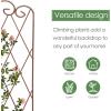 imageAMAGABELI GARDEN ampamp HOME 2 Pack Black Garden Trellis for Climbing Plants 47 x 16 Iron Plant Support Climbing Vines and Flowers Stands Vegetables Patio Metal Lattices Grid Panels for Ivy CucumbersBronze