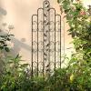 imageAMAGABELI GARDEN ampamp HOME 2 Pack Large Garden Trellis for Climbing Plants Outdoor 71 x 21 Black Iron Trellis for Potted Plant Support Metal Rose Trellis Vine Cucumber