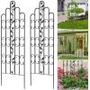 imageAMAGABELI GARDEN ampamp HOME 2 Pack Large Garden Trellis for Climbing Plants Outdoor 71 x 21 Black Iron Trellis for Potted Plant Support Metal Rose Trellis Vine Cucumber