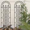 imageAMAGABELI GARDEN ampamp HOME 2 Pack Large Garden Trellis for Climbing Plants Outdoor 71 x 21Black Iron Plant Trellis for Potted Plant Support Tall Wall Metal Trellis Rose Vine Cucumber