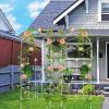 imageAMAGABELI GARDEN ampamp HOME 4 Pack Metal Garden Trellis for Climbing Plants Roses Vines Flower Vegetable 60quot x 18quot Rustproof Sturdy Lattice Black Iron Trellis for Potted Plants Support GT01White