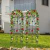 imageAMAGABELI GARDEN ampamp HOME 4 Pack Metal Garden Trellis for Climbing Plants Roses Vines Flower Vegetable 60quot x 18quot Rustproof Sturdy Lattice Black Iron Trellis for Potted Plants Support GT01Black