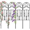 imageAMAGABELI GARDEN ampamp HOME 4 Pack Metal Garden Trellis for Climbing Plants Roses Vines Flower Vegetable 60quot x 18quot Rustproof Sturdy Lattice Black Iron Trellis for Potted Plants Support GT01Black