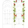 imageAMAGABELI GARDEN ampamp HOME 4 Pack Metal Garden Trellis for Climbing Plants Roses Vines Flower Vegetable 60quot x 18quot Rustproof Sturdy Lattice Black Iron Trellis for Potted Plants Support GT01White