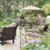 imageAmagabeli 4 Pack Garden Trellis for Climbing Plants Outdoor 46quot x 15quot Rustproof Sturdy Black Iron Trellis Plants Support Metal Trellis for Climbing Rose Vine Vegetable Flower Ivy CucumberBlack46 leaf