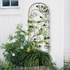 imageAmagabeli 4 Pack Garden Trellis for Climbing Plants Outdoor 46quot x 15quot Rustproof Sturdy Black Iron Trellis Plants Support Metal Trellis for Climbing Rose Vine Vegetable Flower Ivy CucumberBlack46 leaf