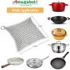 imageAmagabeli Cast Iron Cleaner 8quotx6quot 316L Stainless Steel Chainmail Scrubber Cast Iron Skillet Cleaner for Pan Pot Wok Griddles BBQ Grills Cast Iron Cleaning8x6