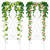 imageAMAGABELI GARDEN ampamp HOME 2 Pack Black Garden Trellis for Climbing Plants 47 x 16 Iron Plant Support Climbing Vines and Flowers Stands Vegetables Patio Metal Lattices Grid Panels for Ivy CucumbersWhite
