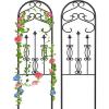 imageAMAGABELI GARDEN ampamp HOME 4 Pack Metal Garden Trellis for Climbing Plants Roses Vines Flower Vegetable 60quot x 18quot Rustproof Sturdy Lattice Black Iron Trellis for Potted Plants Support GT01Black