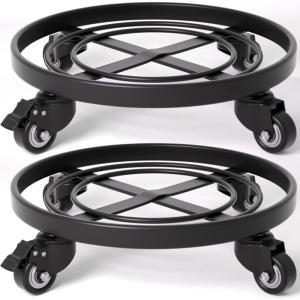 imageAMAGABELI GARDEN ampamp HOME Plant Caddy with Wheels Heavy Duty 14 2 Pack Rolling Plant Stand Plant Dolly Iron Wheeled Lockable Casters Round Pot Mover Rollers Indoor Outdoor Planter Trolley Metal2