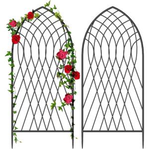 imageAmagabeli 2 Pack Large Garden Trellis for Climbing Plants 75 x 31 Heavy Duty Rustproof Black Iron Plant Trellis for Potted Plants Support Tall Wall Metal Trellis for Rose Vegetables Cucumber GT05