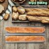 imageAMAGABELI GARDEN ampamp HOME Baguette Bread Pan 15quot x 13quot Nonstick Perforated Baguette Tray French Bread Baking 4 Wave Loaf Bake Mold Toast Cooking Baker Molding Gutter Oven Toaster Dishwasher Safe Silver2 Slots
