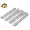 imageAMAGABELI GARDEN ampamp HOME Baguette Bread Pan 15quot x 13quot Nonstick Perforated Baguette Tray French Bread Baking 4 Wave Loaf Bake Mold Toast Cooking Baker Molding Gutter Oven Toaster Dishwasher Safe Silver4 Slots