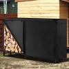 imageAMAGABELI GARDEN ampamp HOME 4ft Firewood Log Rack Cover Outdoor Heavy Duty wood rack cover Waterproof Fire Wood Storage Covers 600D Oxford Fabric Fireplace Logs Holder Cover Black8ft