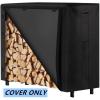 imageAMAGABELI GARDEN ampamp HOME 4ft Firewood Log Rack Cover Outdoor Heavy Duty wood rack cover Waterproof Fire Wood Storage Covers 600D Oxford Fabric Fireplace Logs Holder Cover Black4ft