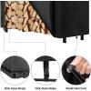 imageAMAGABELI GARDEN ampamp HOME 4ft Firewood Log Rack Cover Outdoor Heavy Duty wood rack cover Waterproof Fire Wood Storage Covers 600D Oxford Fabric Fireplace Logs Holder Cover Black4ft