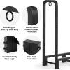 imageAMAGABELI GARDEN ampamp HOME 8ft Firewood Log Rack Outdoor Indoor Log Holder Fireplace Heavy Duty Wood Holder Stacker Patio Pit Storage Steel Tubular Pile Rack Tool Accessories Black4ft