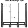 imageAMAGABELI GARDEN ampamp HOME 8ft Firewood Log Rack Outdoor Indoor Log Holder Fireplace Heavy Duty Wood Holder Stacker Patio Pit Storage Steel Tubular Pile Rack Tool Accessories Black4ft