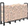 imageAMAGABELI GARDEN ampamp HOME 8ft Firewood Log Rack Outdoor Indoor Log Holder Fireplace Heavy Duty Wood Holder Stacker Patio Pit Storage Steel Tubular Pile Rack Tool Accessories Black6ft