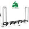 imageAMAGABELI GARDEN ampamp HOME 8ft Firewood Log Rack Outdoor Indoor Log Holder Fireplace Heavy Duty Wood Holder Stacker Patio Pit Storage Steel Tubular Pile Rack Tool Accessories Black8ft