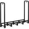 imageAMAGABELI GARDEN ampamp HOME 8ft Firewood Log Rack Outdoor Indoor Log Holder Fireplace Heavy Duty Wood Holder Stacker Patio Pit Storage Steel Tubular Pile Rack Tool Accessories Black5ft