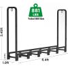 imageAMAGABELI GARDEN ampamp HOME 8ft Firewood Log Rack Outdoor Indoor Log Holder Fireplace Heavy Duty Wood Holder Stacker Patio Pit Storage Steel Tubular Pile Rack Tool Accessories Black6ft