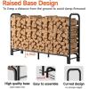 imageAMAGABELI GARDEN ampamp HOME 8ft Firewood Rack Outdoor with Cover Combo Set Indoor Heavy Duty Wood Storage Log Racks Holder Fireplace Stacker Pit for Patio Steel Tubular Wood Pile Black6ft