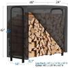 imageAMAGABELI GARDEN ampamp HOME 8ft Firewood Rack Outdoor with Cover Combo Set Indoor Heavy Duty Wood Storage Log Racks Holder Fireplace Stacker Pit for Patio Steel Tubular Wood Pile Black4ft