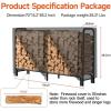 imageAMAGABELI GARDEN ampamp HOME 8ft Firewood Rack Outdoor with Cover Combo Set Indoor Heavy Duty Wood Storage Log Racks Holder Fireplace Stacker Pit for Patio Steel Tubular Wood Pile Black6ft
