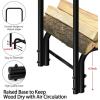 imageAMAGABELI GARDEN ampamp HOME 8ft Firewood Rack Outdoor with Cover Combo Set Indoor Heavy Duty Wood Storage Log Racks Holder Fireplace Stacker Pit for Patio Steel Tubular Wood Pile Black8ft