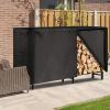 imageAMAGABELI GARDEN ampamp HOME 8ft Firewood Rack Outdoor with Cover Combo Set Indoor Heavy Duty Wood Storage Log Racks Holder Fireplace Stacker Pit for Patio Steel Tubular Wood Pile Black8ft