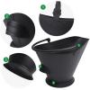 imageAMAGABELI GARDEN ampamp HOME Ash Bucket for Fireplace Assembled Pellet Stove Indoor and Outdoor Hot Ashes Carrier Container Black Fireside Fuel Can Sturdy Fire Place Burning Wood Holder Hearth Tools