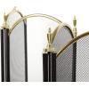 imageAMAGABELI GARDEN ampamp HOME Decorative Gold Fireplace Screen 4 Panel Folding Ornate Wrought Iron Black Metal Fire Place Free Standing Gate Large Mesh Solid Steel Spark Guard Cover Outdoor Accessories