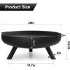 imageAMAGABELI GARDEN ampamp HOME Fire Pit Outdoor Cast Iron Wood Burning Fire Bowl 28in with A Drain Hole Fireplace Extra Deep Large Round Outside Backyard Deck Camping Heavy Duty Metal Grate Rustproof BG368black