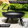imageAMAGABELI GARDEN ampamp HOME Fire Pit Outdoor Cast Iron Wood Burning Fire Bowl 28in with A Drain Hole Fireplace Extra Deep Large Round Outside Backyard Deck Camping Heavy Duty Metal Grate Rustproof BG368black