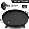 imageAMAGABELI GARDEN ampamp HOME Fire Pit Outdoor Wood Burning Firepit for Outside Fire Bowl 28 inch Cast Iron Large Round for Bonfire Campfire Patio Backyard Deck Camping Heavy Duty Metal Rustproof Black