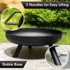 imageAMAGABELI GARDEN ampamp HOME Fire Pit Outdoor Wood Burning Firepit for Outside Fire Bowl 28 inch Cast Iron Large Round for Bonfire Campfire Patio Backyard Deck Camping Heavy Duty Metal Rustproof Black