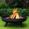 imageAMAGABELI GARDEN ampamp HOME Fire Pit Outdoor Wood Burning Firepit for Outside Fire Bowl 28 inch Cast Iron Large Round for Bonfire Campfire Patio Backyard Deck Camping Heavy Duty Metal Rustproof Black