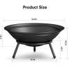 imageAMAGABELI GARDEN ampamp HOME Fire Pit Outdoor Wood Burning Portable Folding 22in Firepit Firebowl Fireplace Poker Spark Screen Retardant Mesh Lid Deep Round Outside Backyard Camping Metal Grate ET286