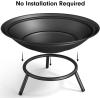 imageAMAGABELI GARDEN ampamp HOME Fire Pit Outdoor Wood Burning Portable Folding 22in Firepit Firebowl Fireplace Poker Spark Screen Retardant Mesh Lid Deep Round Outside Backyard Camping Metal Grate ET286
