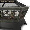 imageAMAGABELI GARDEN ampamp HOME Fire Pit Outdoor for Outside Firepit Bowl Wood Burning 24in Square with Fireplace Fire Poker Spark Screen Mesh Cover for Yard Bonfire Camping Mesh Lid Rustproof Bronze