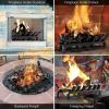 imageAMAGABELI GARDEN ampamp HOME Fireplace Log Grate 24 Inch Wide Heavy Duty Solid Steel Indoor Chimney Hearth 34 Bar for Outdoor Kindling Tools Pit Wrought Iron Wood Stove Firewood Burning Rack Holder24 inch