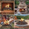 imageAMAGABELI GARDEN ampamp HOME Fireplace Log Grate 24 Inch Wide Heavy Duty Solid Steel Indoor Chimney Hearth 34 Bar for Outdoor Kindling Tools Pit Wrought Iron Wood Stove Firewood Burning Rack Holder30 inch