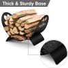imageAMAGABELI GARDEN ampamp HOME Fireplace Log Holder Firewood Rack Indoor Firewood Basket Wrought Iron Wood Stove Stacking Rack Storage Rack for Firewood Outdoor Logs Bin Storage Container Metal Outdoor Black