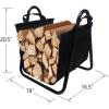 imageAMAGABELI GARDEN ampamp HOME Fireplace Log Holder with Canvas Firewood Rack Indoor Tote Carrier Metal Wood Rack Black Firewood Holders Storage Heavy Duty Logs Stacker Basket with Handles Kindling