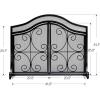 imageAMAGABELI GARDEN ampamp HOME Fireplace Screen with Doors Large Flat Guard Fire Screens Outdoor Metal Furnace Fireguards Mesh Solid Wrought Iron Fire Place Panels Wood Burning Stove Accessories Black